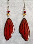 Enameled Earrings, Butterfly Wings