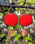 Enameled Earrings with Vintage Beads