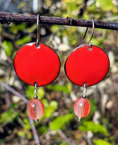 Enameled Earrings with Vintage Beads picture