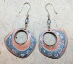 Enameled Copper Freeform Earrings