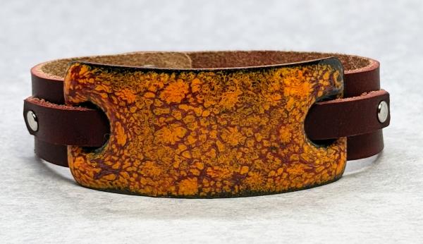 Leather and Enamel Cuff