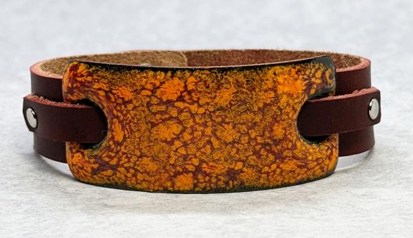 Leather and Enamel Cuff picture