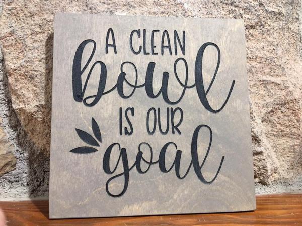 Wood Plaque - Bathroom "Bowl Goal"
