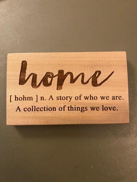 Small Wood Block Plaque - Home Definition