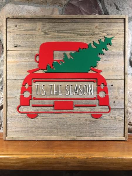 Wall Plaque - Christmas TRUCK