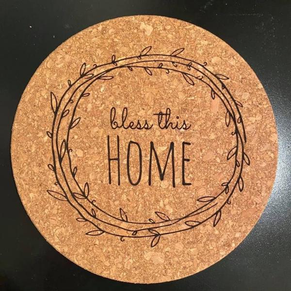 Cork Trivet - Bless this Home