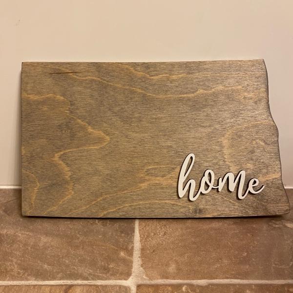 Wood Plaque - ND Home (grey stain)