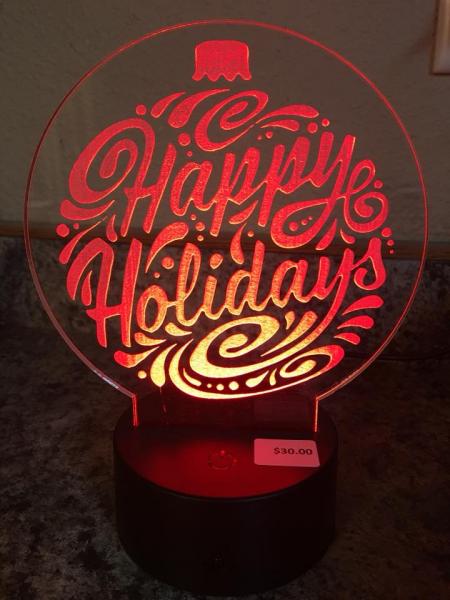 LED Light Base - Happy Holidays