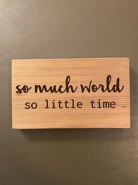Small Wood Block Plaque - So Much World