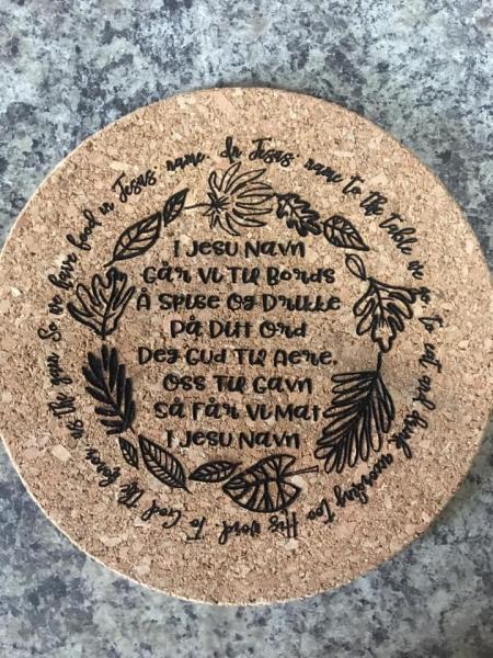 Cork Trivet - Norwegian Prayer