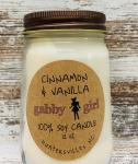Cinnamon & Vanilla Scented Soy Candle (12oz Jar)