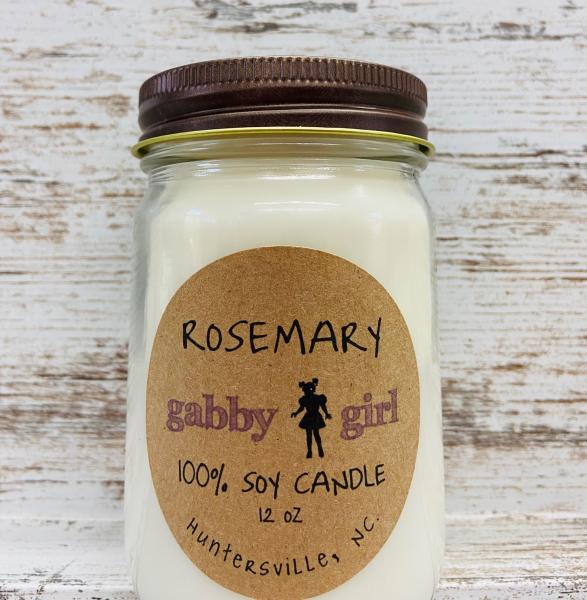 Rosemary Scented Soy Candle (12oz Jar) picture