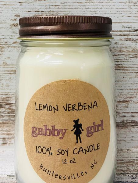 Lemon Verbena Scented Soy Candle (12oz Jar)