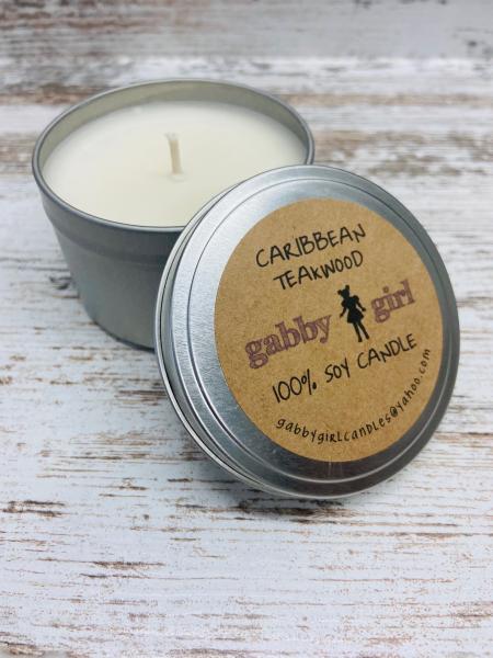 Caribbean Teakwood Scented Soy Candle (8oz) picture