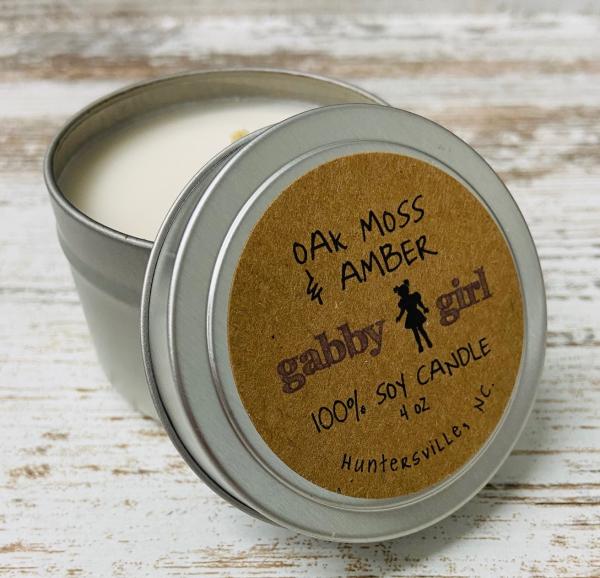 Oak Moss & Amber Scented Soy Candle (4oz)