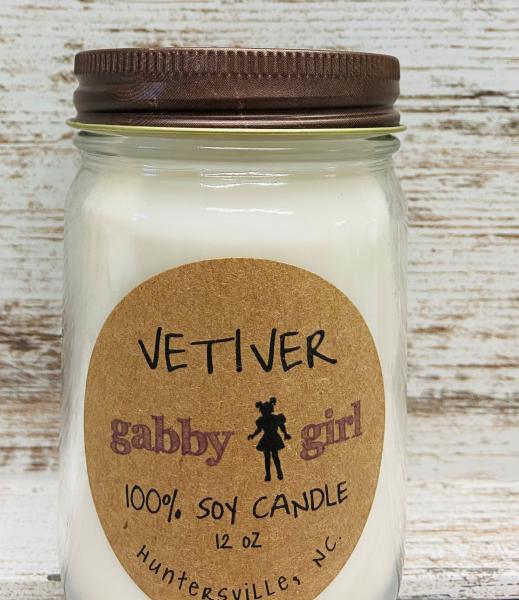 Vetiver Scented Soy Candle (12oz Jar)