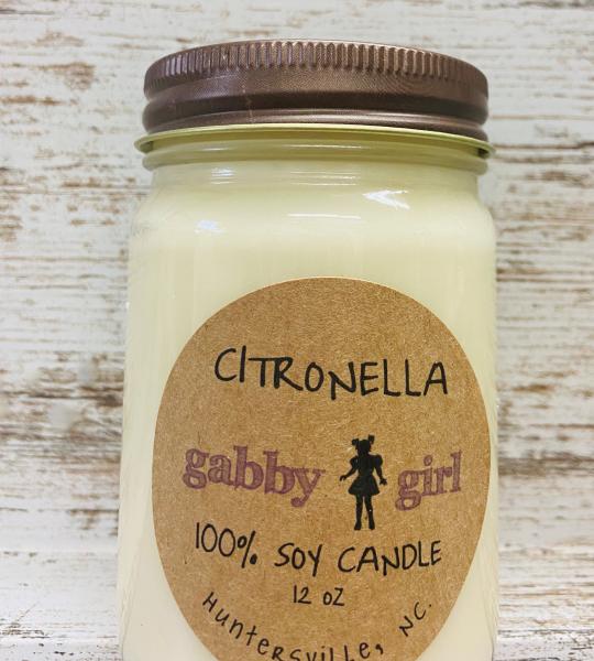 Citronella Scented Soy Candle (12oz Jar)