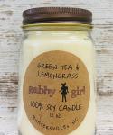 Green Tea & Lemon Grass Scented Soy Candle (12oz Jar)