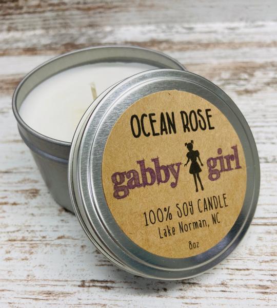 Ocean Rose Scented Soy Candle (8oz)