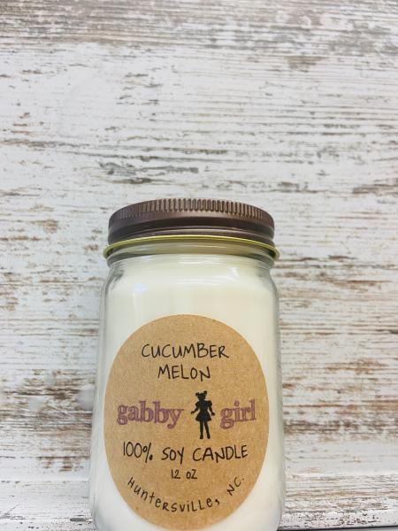 Cucumber Melon Scented Soy Candle (12oz Jar) picture