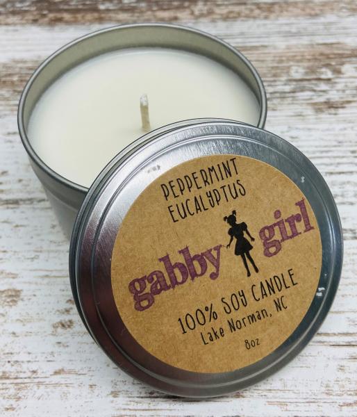 Peppermint Eucalyptus Scented Soy Candle (8oz) picture