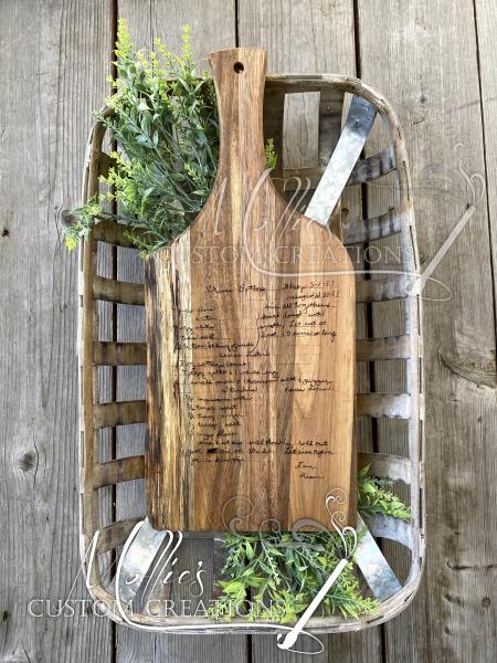 Handwritten Recipe Cutting Board