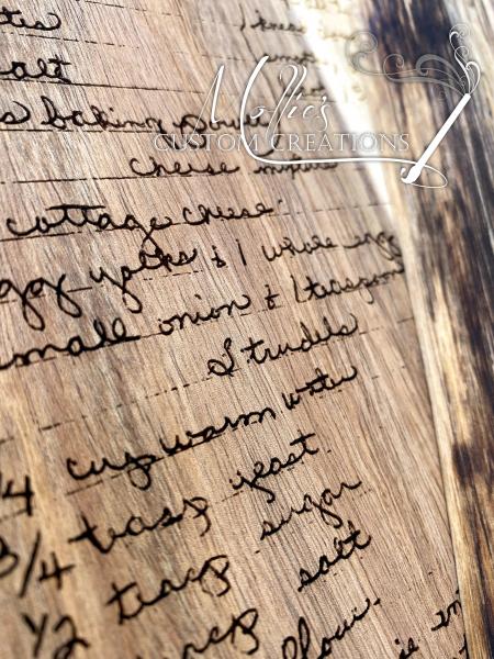 Handwritten Recipe Cutting Board picture