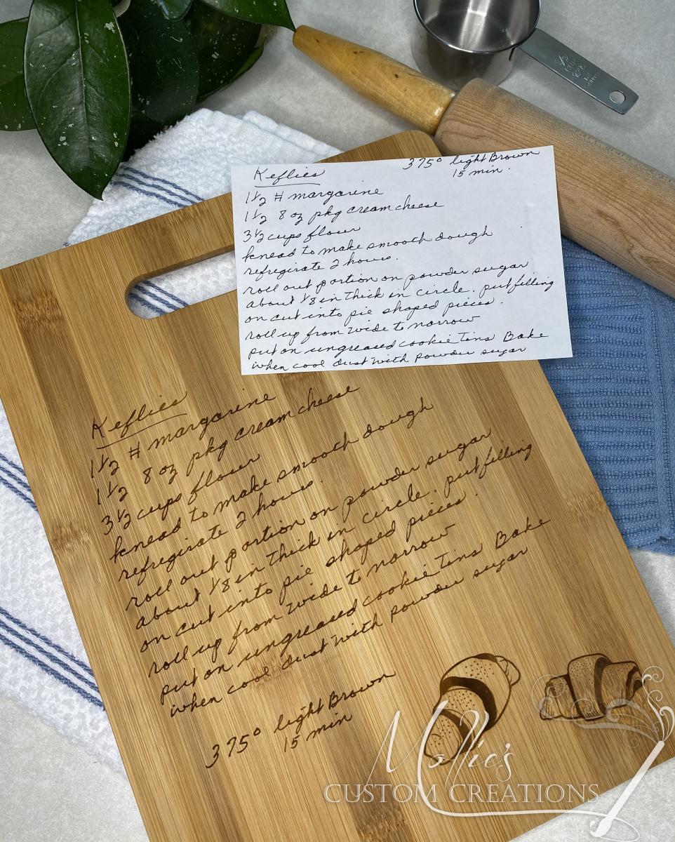 Handwritten Recipe Cutting Board picture