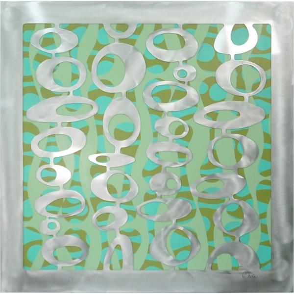 Olive Dreams on a sea of patterned Greens 45x45