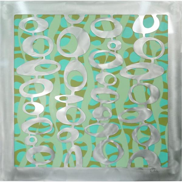 Olive Dreams on a sea of patterned Greens 45x45 picture