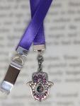 Hamsa Hand Bookmark / Exquisite Swarovski Crystal Unique Gift Mothers Day - Attach clip to book cover then mark page with ribbon & charm