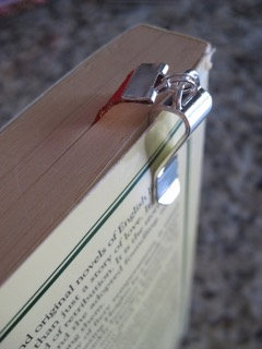 Basketball bookmark with clip - Attach clip to book cover then mark the page with the ribbon. Never lose your bookmark! picture