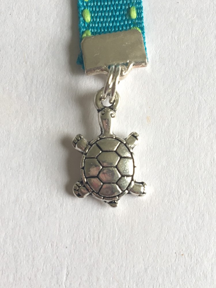 Turtle bookmark / Tortoise / Cute Bookmark  - Attach clip to cover then mark page with ribbon. Never lose your bookmark! picture