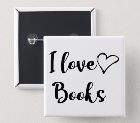 I Love Books Button / I Love Books Pin / Cute Book Lover Pin / Pinback Button picture