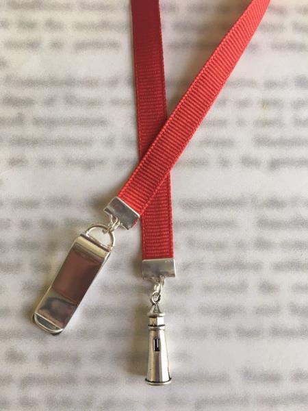 Lighthouse bookmark / Boating Bookmark  - Clips to cover, mark page with ribbon. Never lose the bookmark