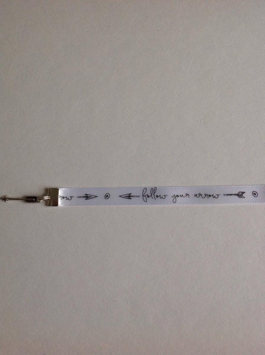 Follow Your Arrow bookmark/ Arrow Bookmark - Attach to cover then mark page with ribbon and charm. Never lose your bookmark! picture