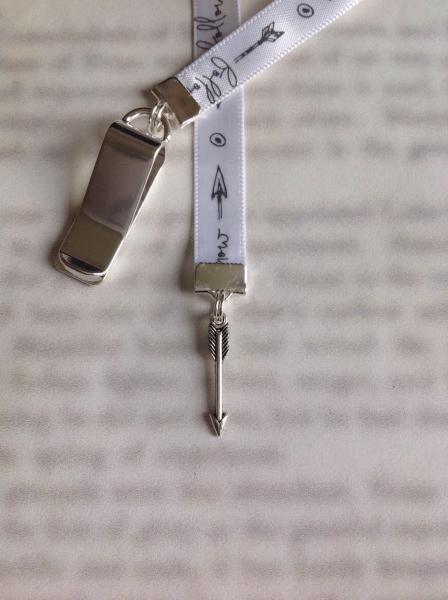 Follow Your Arrow bookmark/ Arrow Bookmark - Attach to cover then mark page with ribbon and charm. Never lose your bookmark! picture