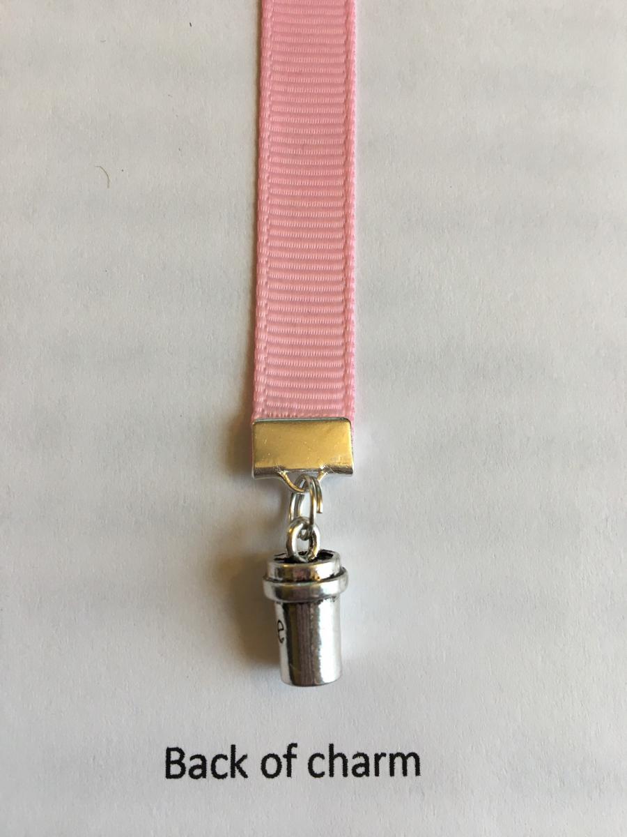 Coffee bookmark / Coffee Lover bookmark  - Attach clip to book cover then mark the page with the ribbon. Never lose your bookmark! picture
