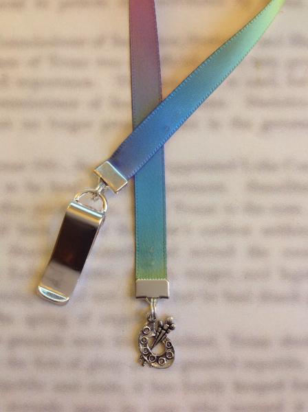 Artist / Paint Palette / Art Bookmark -  - Clip to book cover then mark the page with the ribbon. Never lose your bookmark! picture