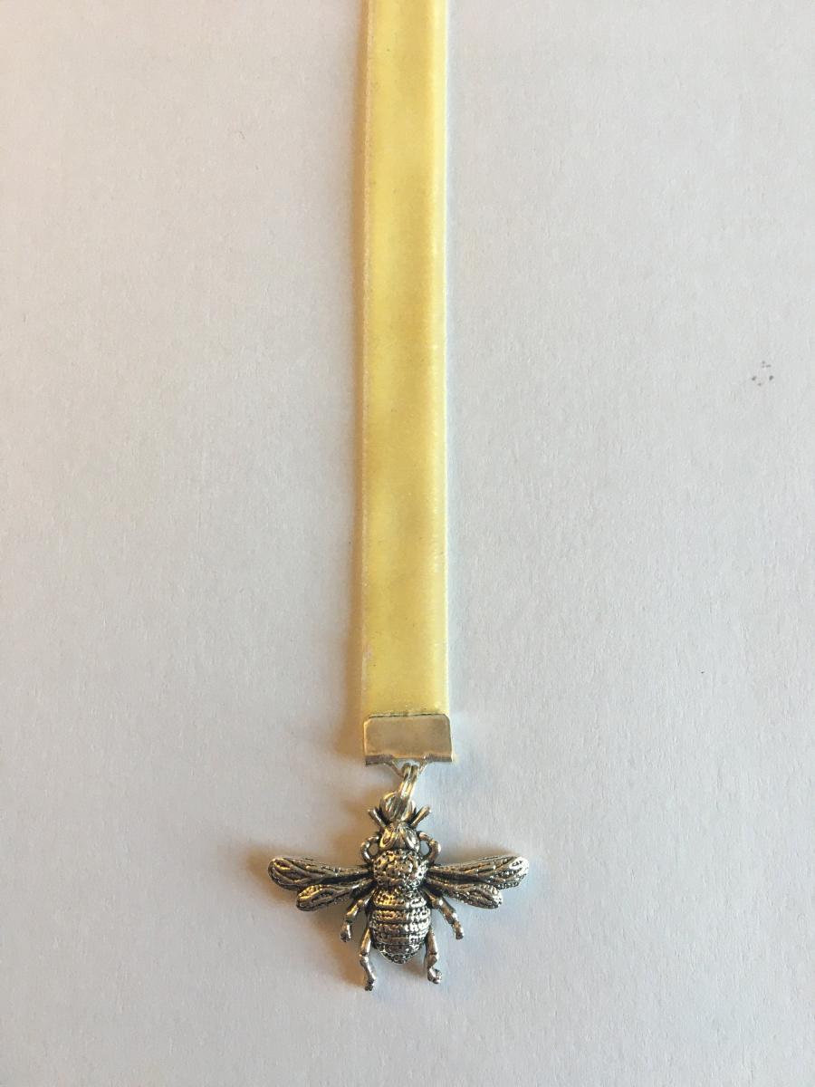 Bee bookmark / Bee Keeper bookmark / Cute bookmark  - Attach to cover then mark page with ribbon. Never lose your bookmark! picture