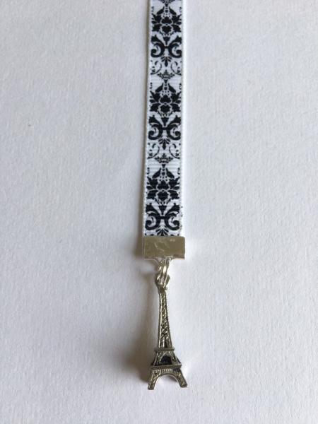 Eiffel Tower Bookmark / Paris / French Bookmark  Attach to book cover then mark page with ribbon. Never lose your bookmark! picture
