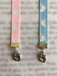 Baby Feet  / Baby Girl Bookmark / Baby Boy Bookmark / Gender Reveal  - Clip to book cover then mark page with ribbon