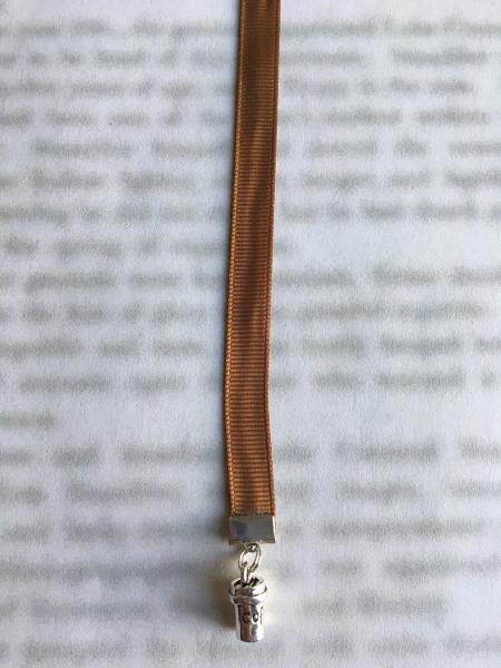 Coffee bookmark / Coffee Lover bookmark  - Attach clip to book cover then mark the page with the ribbon. Never lose your bookmark! picture