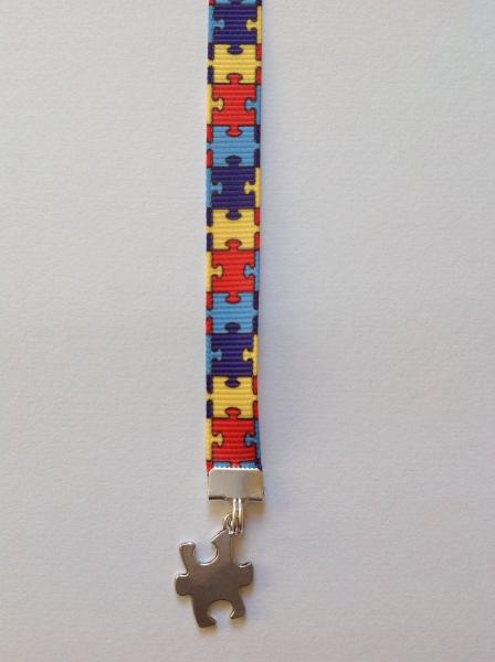 Autism Awareness Bookmark / Puzzle Bookmark / Aspergers bookmark  Attach clip to book cover, mark page with ribbon. Never lose your bookmark picture