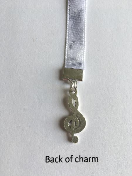 Music bookmark / I Love Music Bookmark / Musician  - Clip to book cover then mark page with ribbon. Never lose your bookmark! picture