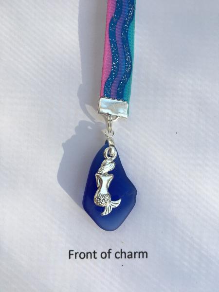 Mermaid bookmark, Sea Glass bookmark, Little Mermaid, Beach Bookmark - Special Clip attaches to book cover, then mark page with ribbon picture