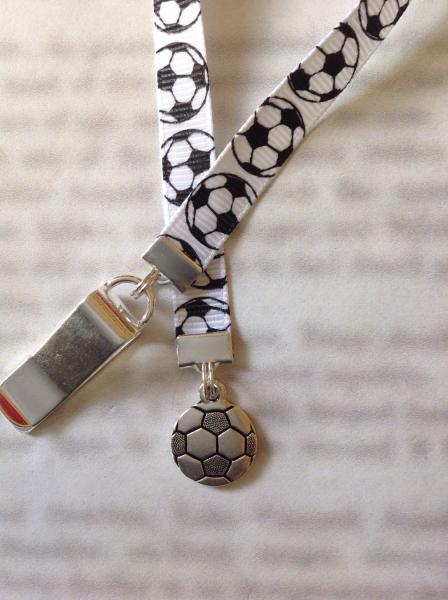 Soccer bookmark / Foot Ball Bookmark / Soccer Mom bookmark - Clip to book cover then mark page with the ribbon. Never lose your bookmark!