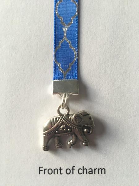 Elephant bookmark / Lucky Elephant Bookmark -Attach clip to book cover then mark page with ribbon. Never lose your bookmark! picture