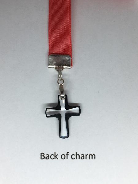 Cosmojet Crystal Cross bookmark  Attach clip to book cover then mark your page with the ribbon. Never lose your bookmark! picture