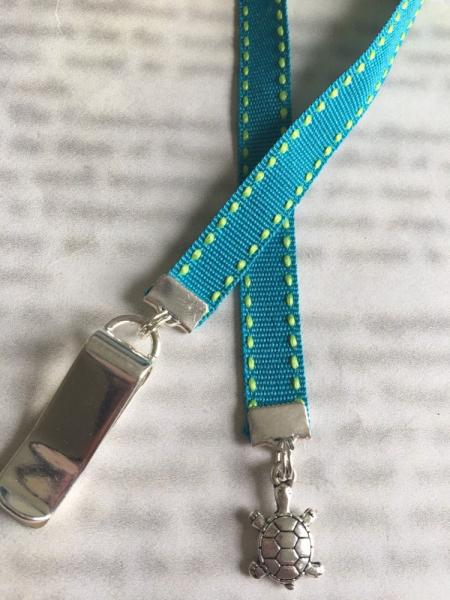 Turtle bookmark / Tortoise / Cute Bookmark  - Attach clip to cover then mark page with ribbon. Never lose your bookmark! picture